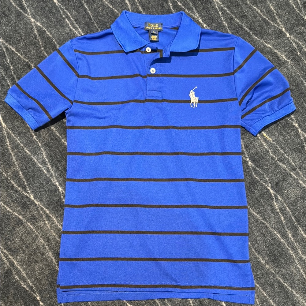 Ralph Lauren Blue Striped Polo Shirt M